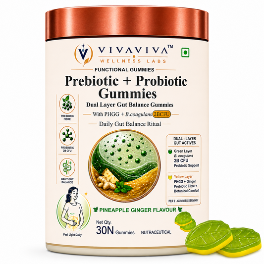 Post-Meal Comfort Gummies – Ginger, Fennel & Enzyme Blend | Lemon Ginger Saunf Flavour | 60 Vegetarian Gummies